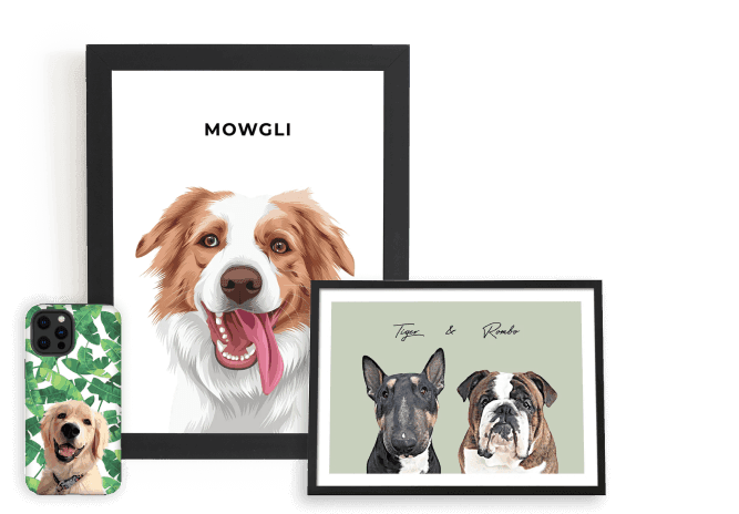 Custom pet portraits & personalized pet photo gifts